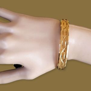 Vintage Monet Bangle Bracelet Gold Tone